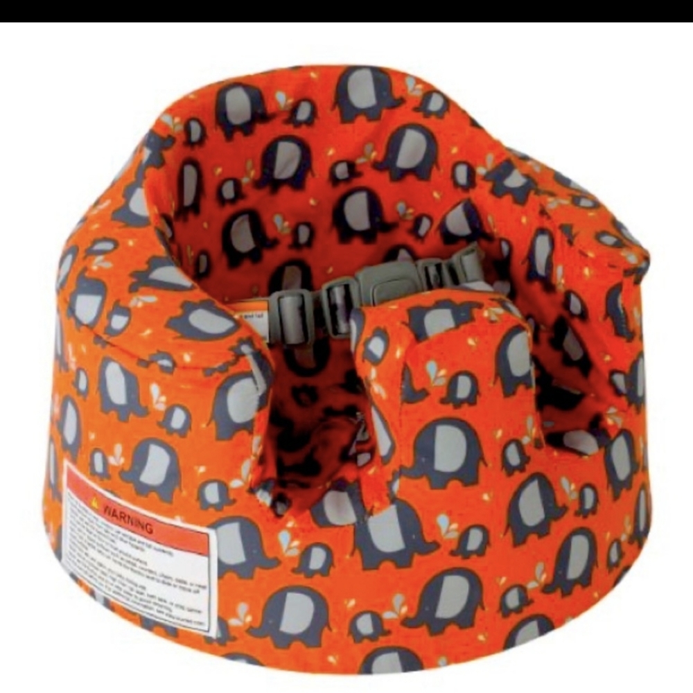 Lot of 2 - Bumbo orange/gray elephant and brown/blue/purple owl pattern